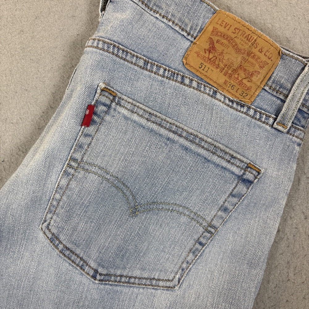 Levis 511 Jean Men 36x32 (36x27 Hemmed) Denim Slim Flex Stretch Cotton